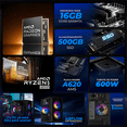 thumbnail image 3 of Computadora Escritorio Xtreme PC Gaming AMD Radeon 740M Ryzen 5 8500G 16GB DDR5 SSD 500GB WIFI Black juegos casuales, trabajo y estudio, 3 of 6