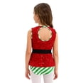 thumbnail image 2 of Alvivi Kids Girls Christmas Dance Jumpsuit Xmas Camisole Striped Gymnastics Leotard Sparkly Sequins Sleeveless Bodysuit Red 6, 2 of 7