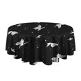 thumbnail image 5 of Black White Butterfly Star Pattern Round Tablecloth 60"x60",Wrinkle Wipeable Table Cloth for Kitchen Dining Room Picnic Patio Party, 5 of 6