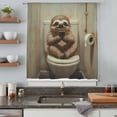 thumbnail image 5 of Bathroom Sloth Sheer Curtains 45 Inches Long, Toilet Animals Vintage Light Filering Curtains, Breathable Simi Curtain Privacy Drapes for Kitchen Bathroom Lightweight Small Window Treatment, 5 of 9