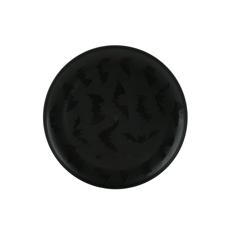 Mainstays 30-Piece Plastic Etched Halloween Bat Pattern Dinnerware