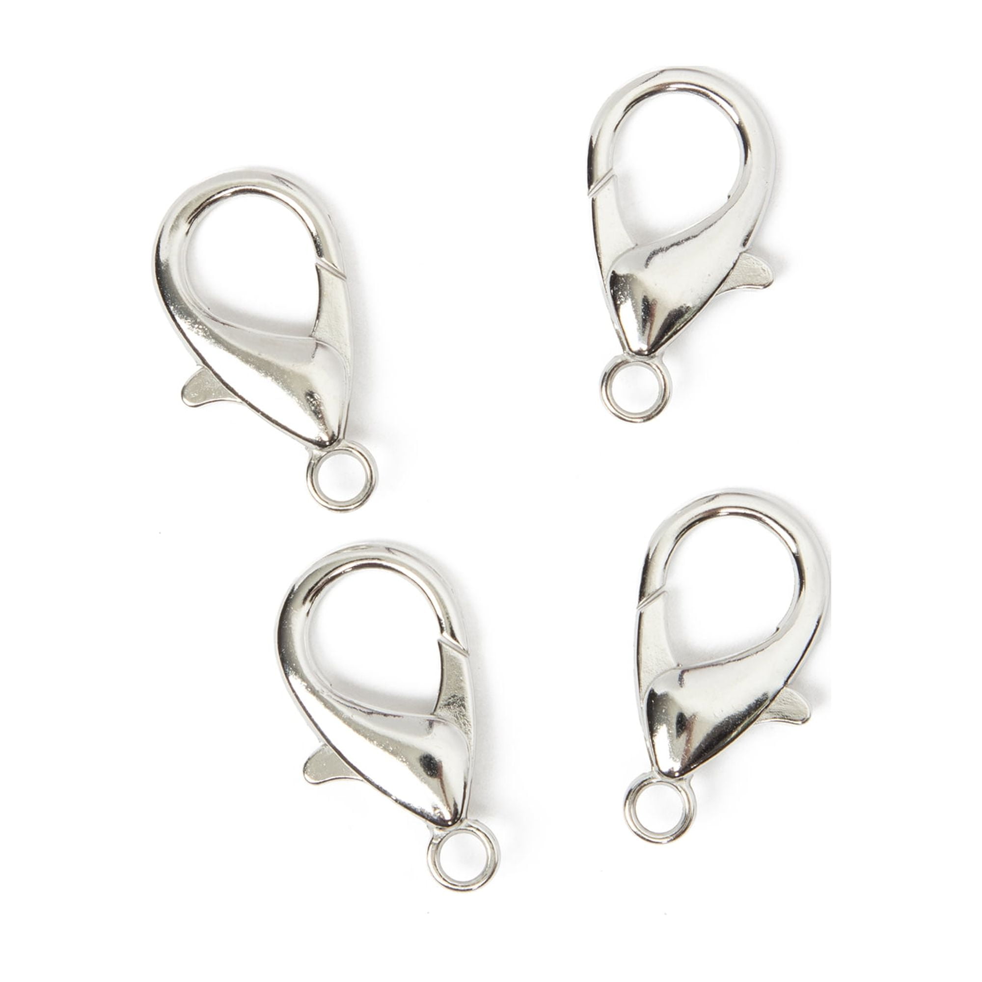 (2 pack) Cousin DIY Silver Lobster Clasp, 4 Pc, Large Metal Clasp, 16 x 30mm