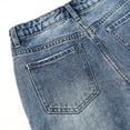 thumbnail image 5 of KIDSCOOL SPACE Girls/Boys Frayed Edge Elastic Band Inside Washed Ripped Slim Jeans,Blue,10-11 Years, 5 of 7