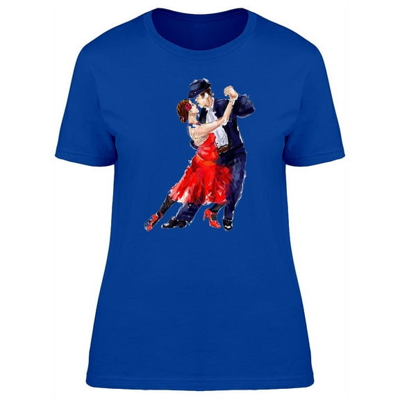 Tango Dancers In Brush Art T-Shirt Women -Image by Shutterstock, Female Large