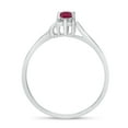 thumbnail image 5 of 10k White Gold Oval Rhodolite Garnet And Diamond Satin Finish Ring, 5 of 6
