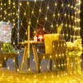 thumbnail image 4 of Red de luces LED navideñas para exteriores, 3 x 2 m, 200 luces LED conectables de 24 V CC, 8 modos, para colgar en la pared, para jardín, ventana y decoración, 4 of 5