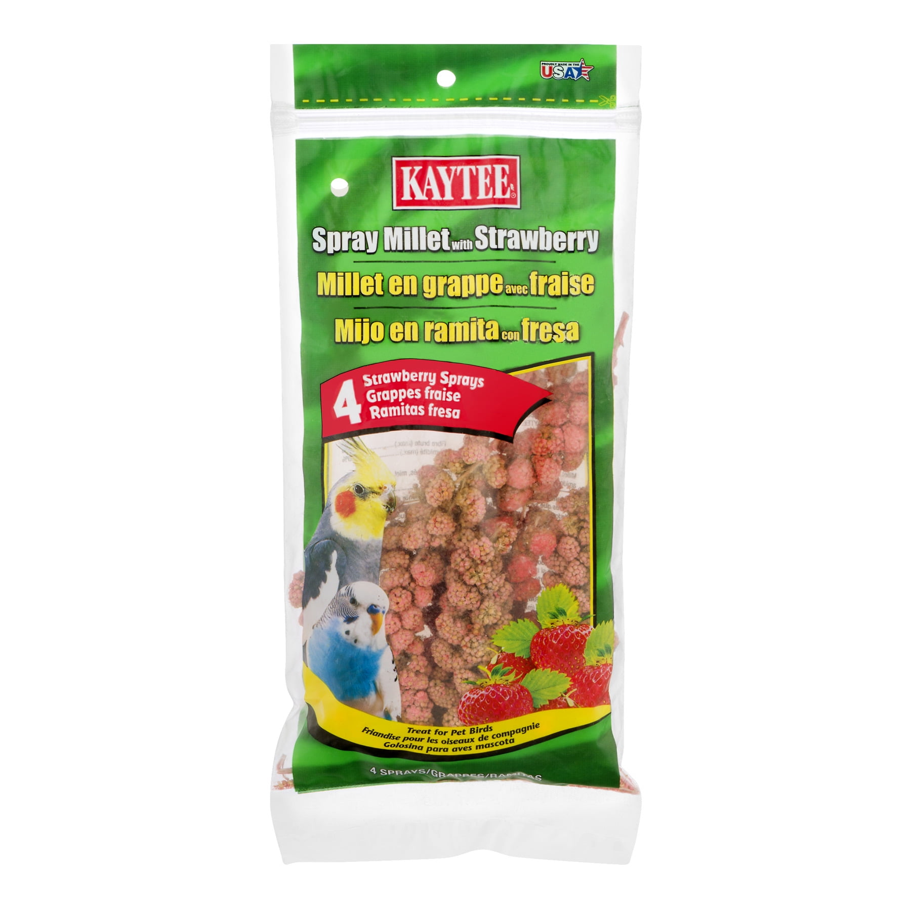Kaytee Strawberry Millet Spray Bird Treat, 4 Count