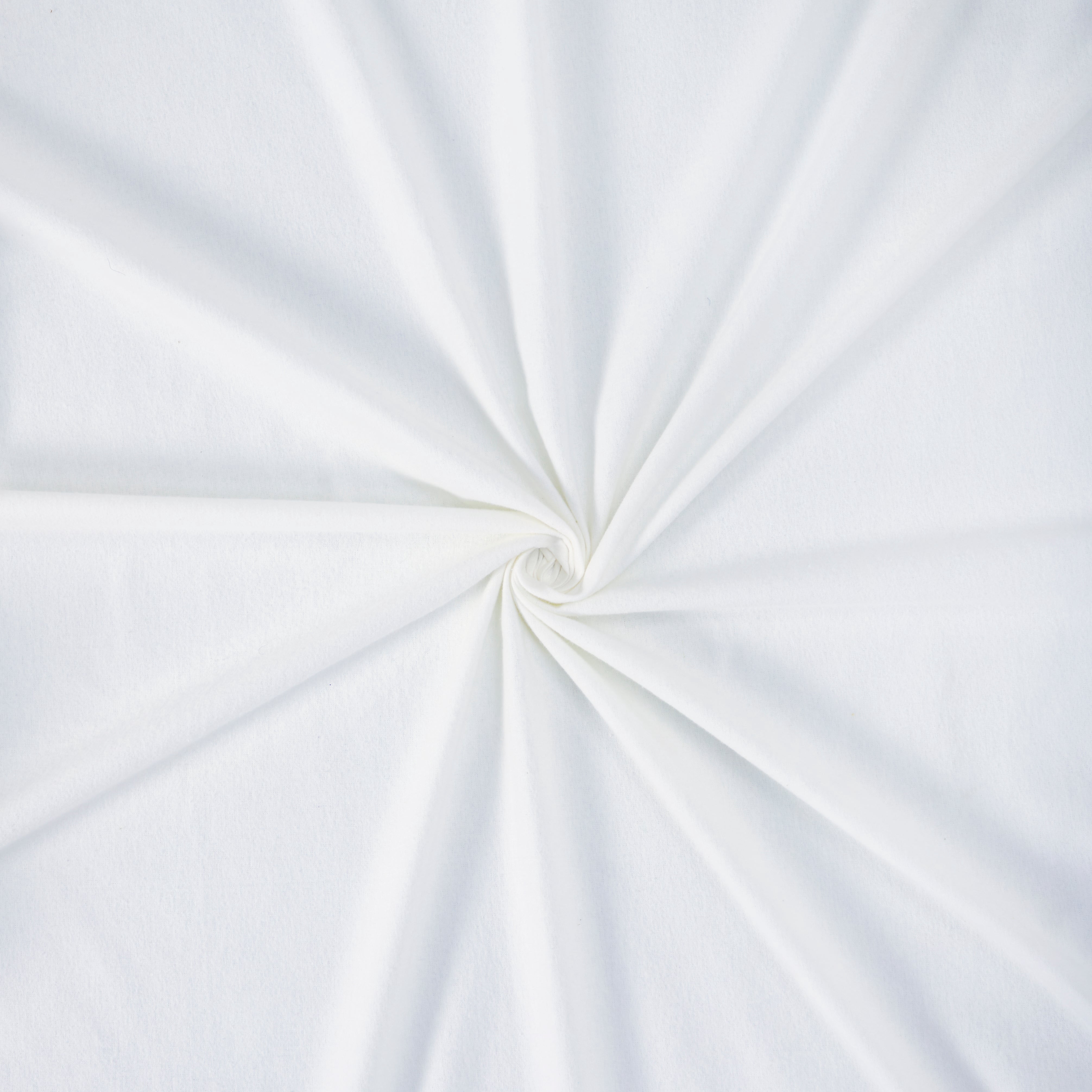 Superior Solid Flannel Cotton Bed Sheet Set , Soft Fitted Sheets, King, White