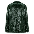 thumbnail image 7 of Sopiago Blazers for Women Sequin Shiny Open Front Blazer Evening Party Sparkly Long Sleeve Slim Cardigan Coat Jacket Green,S, 7 of 7
