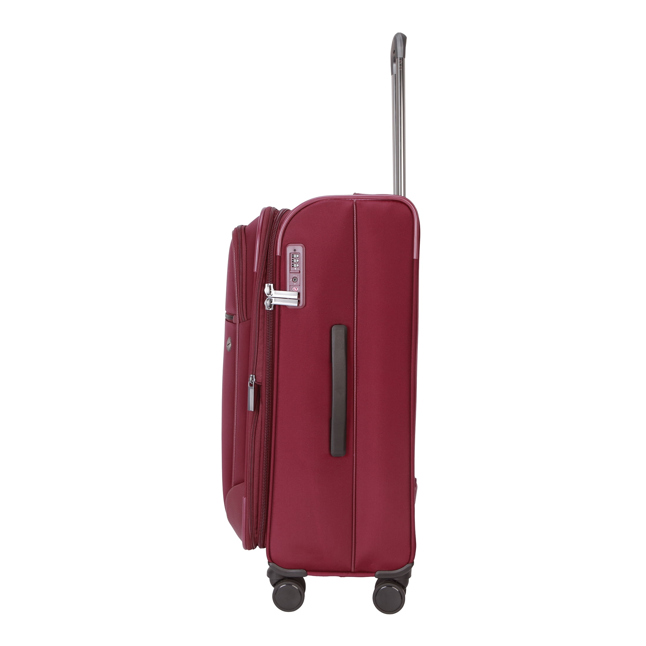btL 28-inch Expandable Nylon Softside Checked Upright Luggage With 360 Spinner Wheels and Divider Pockets, Windsor Wine