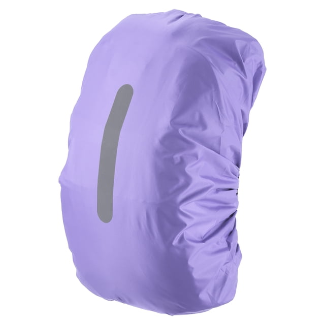 Unique Bargains 65-75L Waterproof Backpack Rain Cover with Vertical Reflective Strap, XL, Purple