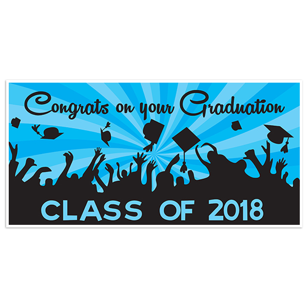Personalized Banner Congratulations College Graduation Party Decorations Class of 2018 Custom Banner Grad Bash Grad Cap