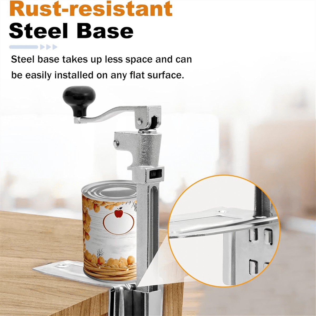 Commercial Can Opener Heavy Duty, Manual Can Opener with Plated Steel Base for Restaurant, Food Store, Hotel, Bar
