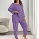 thumbnail image 1 of Pincandy Women's Plus Size Pajama Set - Crew Neck Long Sleeve Top & Pants, Casual & Comfortable for Homewear, 1 of 5