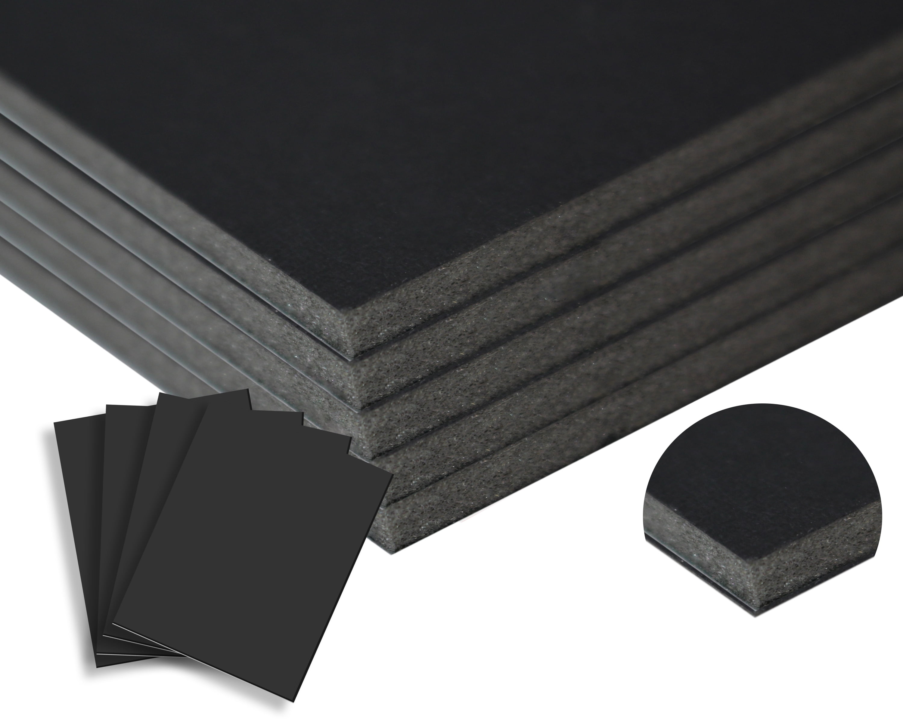 Foam Core Backing Board 3/16 Black 12x24- 5 Pack. Many Sizes Available.  Acid Free Buffered Craft Poster Board for Signs, Presentations, School