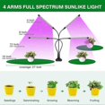 thumbnail image 4 of Plant Light, 80 LEDs Grow Light LED Plant Lamp 4 Heads Plant Grow Light, 3 Brightness Modes, 10 Dimmable Levels and 3 Timer Modes (3/9/12H), 4 of 5
