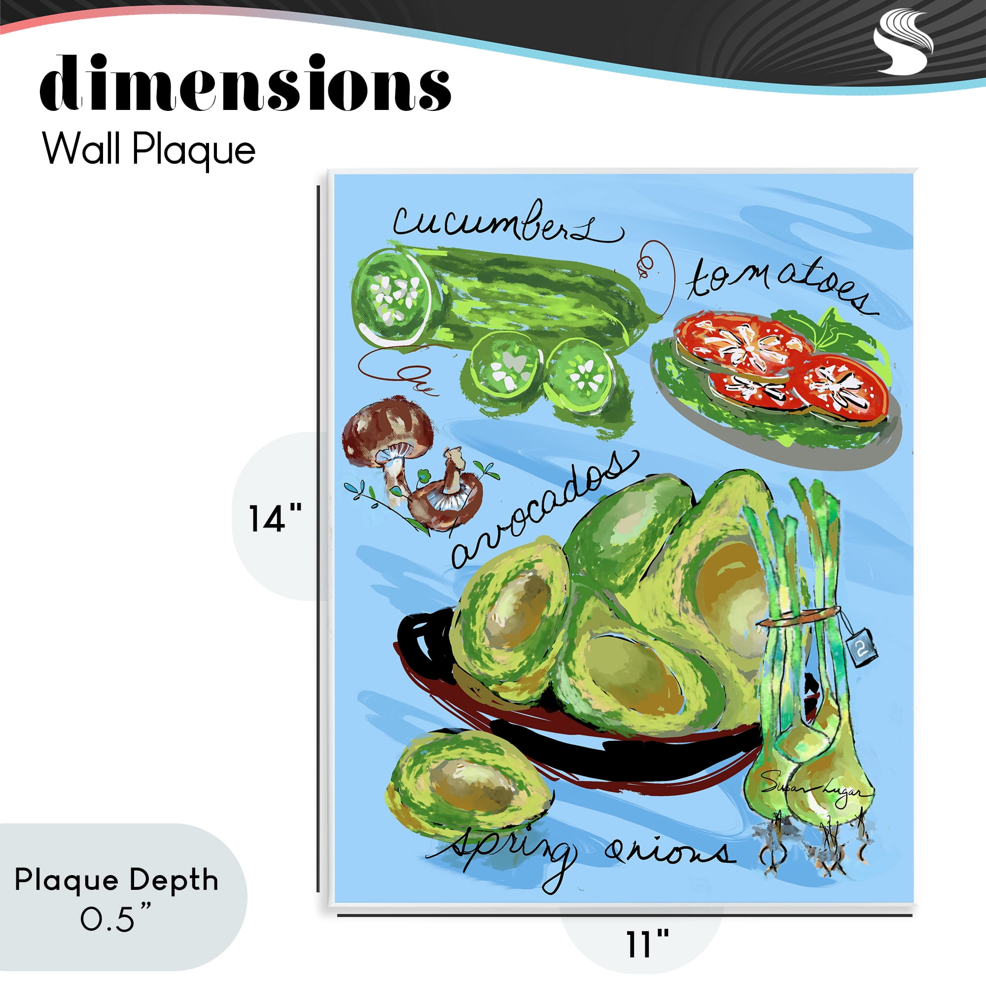Stupell Industries Fresh Produce Collection Wall Plaque Art, design by Susan Lugar