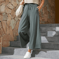 thumbnail image 7 of MLDRA Pants for Women Wide Leg Cropped Sweatpants High Waisted Lounge Yoga Pants with Pockets Baggy Casual Travel Work Everyday Comfort 2025 Fall Grey Sage, 7 of 7