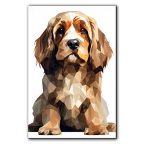 Grand Basset Griffon Vendeen Dog Art Canvas, Pet Wall, Polygon Art Print on Canvas Canvas, large wall art, bathroom wall art, Ready to Hang,Living Room,Bedroom ＆ Office