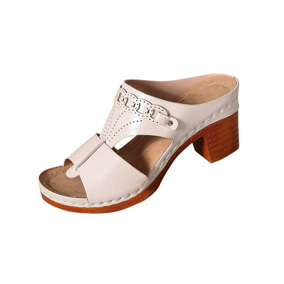 Womens Platform Heels Sandals Open Toe Slip on Orthopedic Shoes Dressy Wedge Casual Comfortable Walking Breathable Chunky Hollow Out Summer Elegant Outdoor Slippers