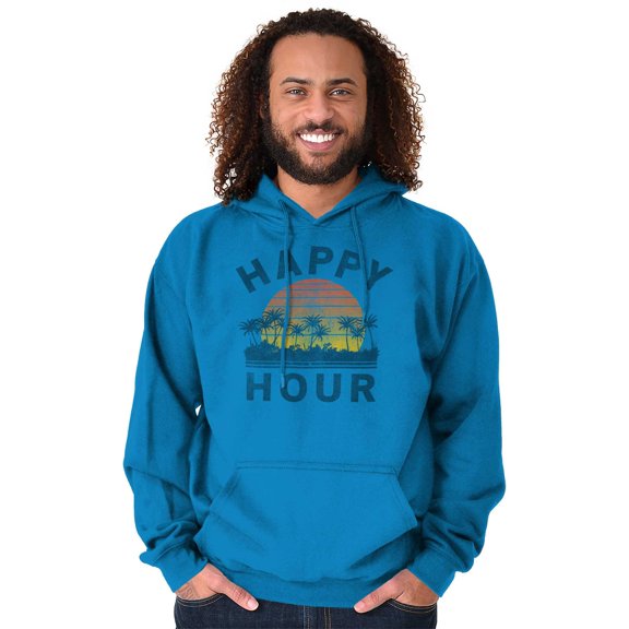 Happy Hour Beach Vacay Vibes Drinking Hoodie Sweatshirt Women Men Brisco Brands 2X