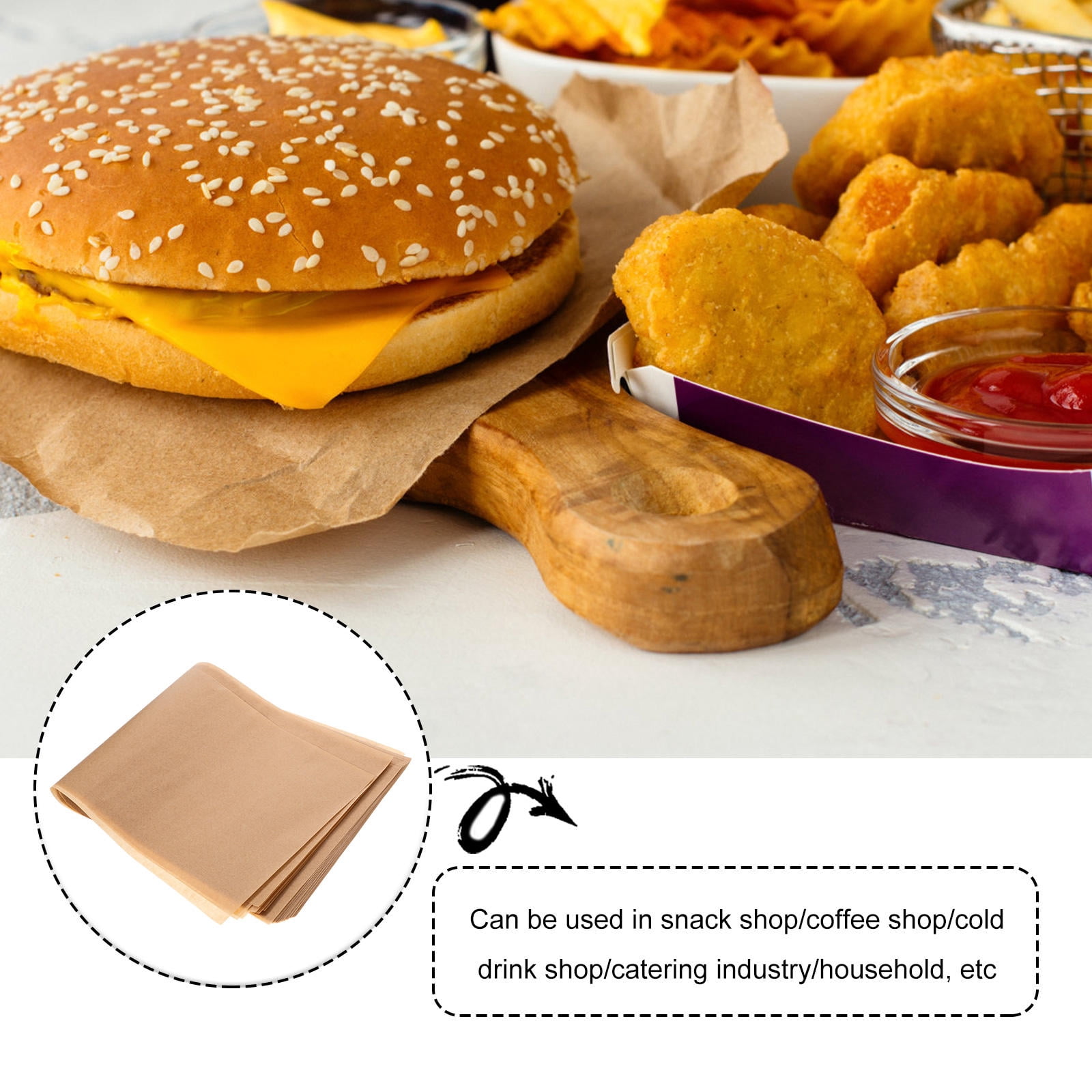 PAMINGONO 120 Sheets Heavy Duty Non-Stick Parchment Paper for Baking, Oven, Cookies, Pizza, Desserts, Freeze Dryer, Khaki Color