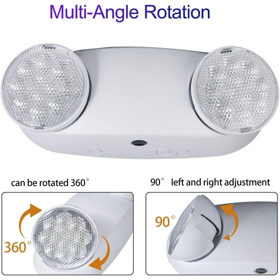 TRA-Emergency Lights with Battery Backup, Commercial Emergency Lighting Fixtures, Two Adjustable LED Light Heads, 120-277V AC, UL Certified (1PCS)