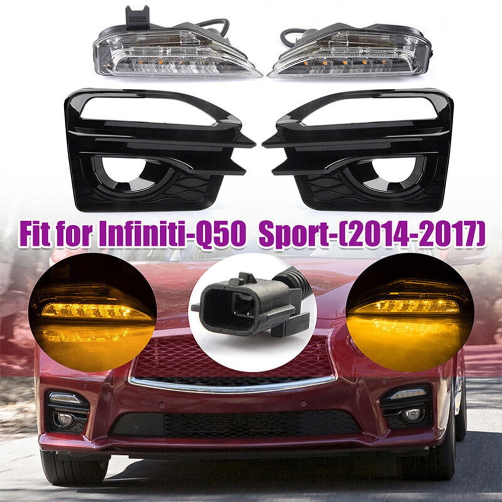 MZORANGE for Infiniti Q50 Sport 2014 2015 2016 2017 Bumper Fog Lights