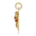 thumbnail image 2 of 14k Yellow Gold Enameled Mistletoe with Synthetic Stone Charm, 2 of 4