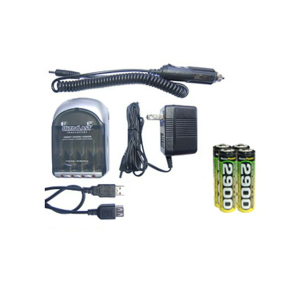 UltraLast AA / AAA Smart Battery Charger   4 AA AccuPower NiMH Batteries (2900 mAh)