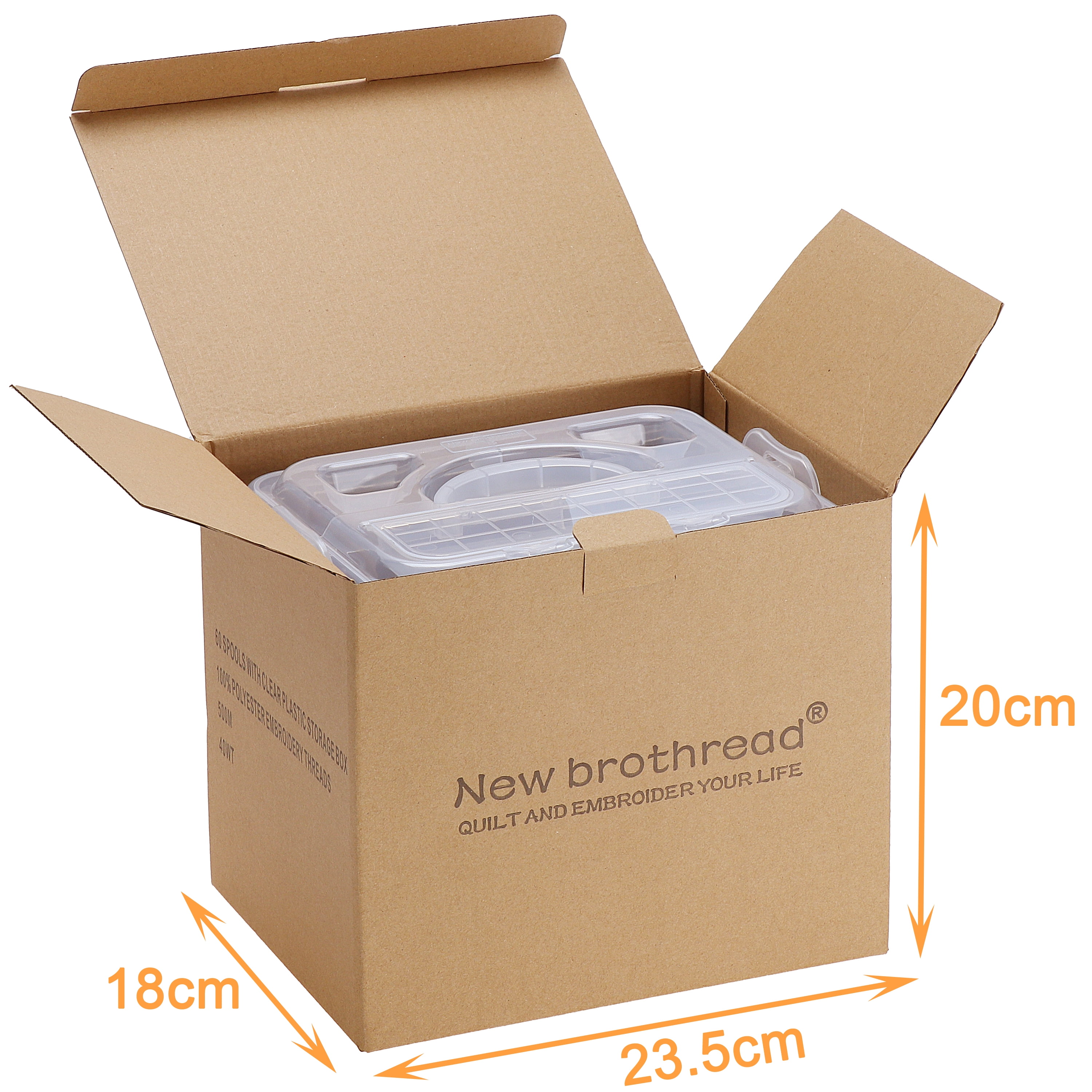 New brothread 3 Layers Stackable Clear Storage Box/Organizer for Holding 60 Spools Home Embroidery & Sewing Thread and Other Embroidery Sewing Crafts (Spool Size Requirement: H≤2.2"; W≤1.69")