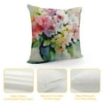 thumbnail image 4 of Fenyluxe Floral Throw Pillow Cushion Cover, Hydrangea Flower Bouquet in Watercolor Blossoms Botany Petals Image, Decorative Square Accent Pillow Case, Forest Green Yellow Pink 22x22in, 4 of 5