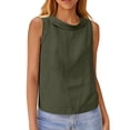 thumbnail image 2 of Tank Tops for Women Sleeveless Summer Shirts Athletic Loose Beach Workout Tops, Army Green L, 2 of 4