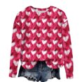 thumbnail image 5 of Wycnly Valentine Sweater for Women Womens Valentines Day Sweater Ladies Girls Long Sleeve Crewneck Sweatshirts Spring Lightweight Comfy Pullover Tunic Tops Weekly, 5 of 6