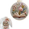 thumbnail image 2 of DIY Floral Book Embroidery Kit for Beginners, Hand Sewing Art Craft with Threads & Needles for Home Wall Decor, 2 of 8