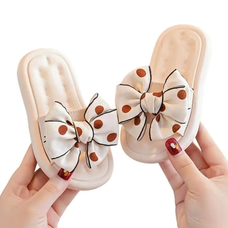 

Ma&Baby Toddler Kids Baby Girls Cute Princess Slippers Soft Sole Comfortable Non-slip Toddler Slide Sandals with Bow Beach Shoes