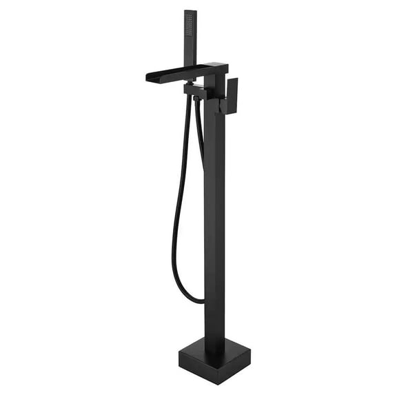 CoSoTower 1-Handle Freestanding Bathtub Faucet With Hand Shower, Matte Black