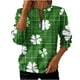 thumbnail image 3 of TaTaai Ladies Fashion St. Patrick's Day Print Loose Round Neck Sweatshirt Casual Long Sleeve Pullover Top Soft Polyester for Daily Streetwear Office All Season Gift, 3 of 5