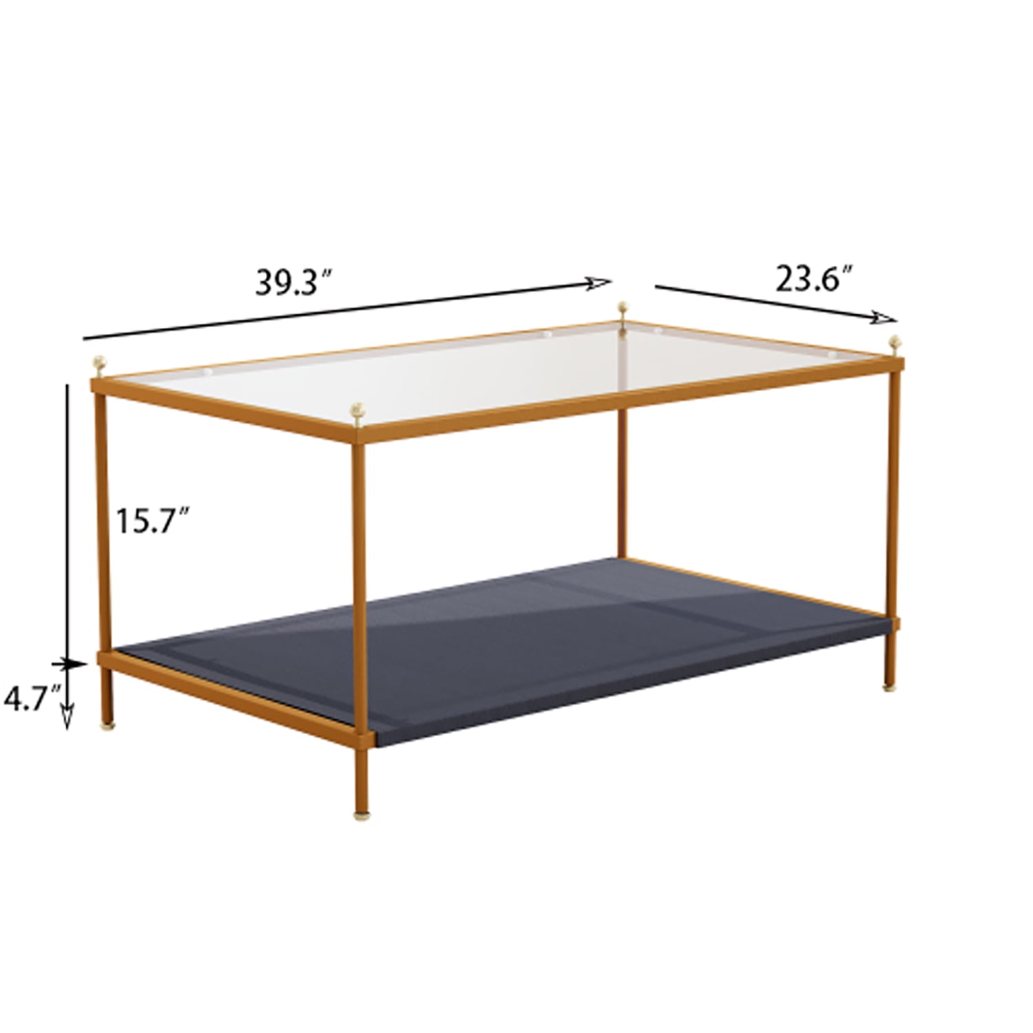 Kadyn Rectangular Coffee Table, Glass Tabletop Coffee Table for Living Room, Carbon steel Tea Table Share With Pets(Provide Pet Mat), Gold Kadyn Rectangular Coffee Table, Glass Tabletop Coffee Table for Living Room, Carbon steel Tea Table Share With Pets(Provide Pet Mat), Gold