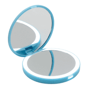 Impressions Vanity Cinderella Lighted Compact Mirror for Purse, Makeup Mirror with 2X Magnification