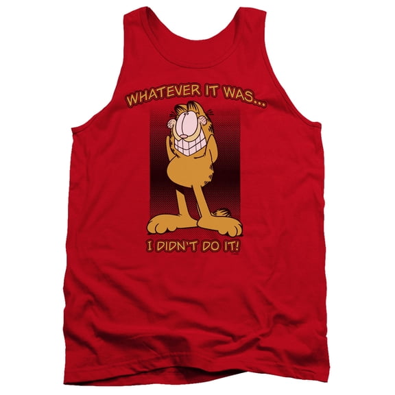 Garfield I Didnt Do It Adult Tank Top Red