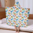 thumbnail image 5 of White Colorful Dinosaurs Pattern Hooded Bath Towel，50"x30" for Ages 3 To 12 Kids, Quick Dry Lightweight Soft Microfiber Hood Beach Towel Cover Up for Kids, 5 of 7