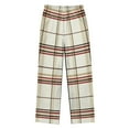 thumbnail image 2 of FORMRS Kids Pajama Pants with Pockets Size 9-10Y Boys Lounge Sleep Bottoms, Cream Plaid, 2 of 8