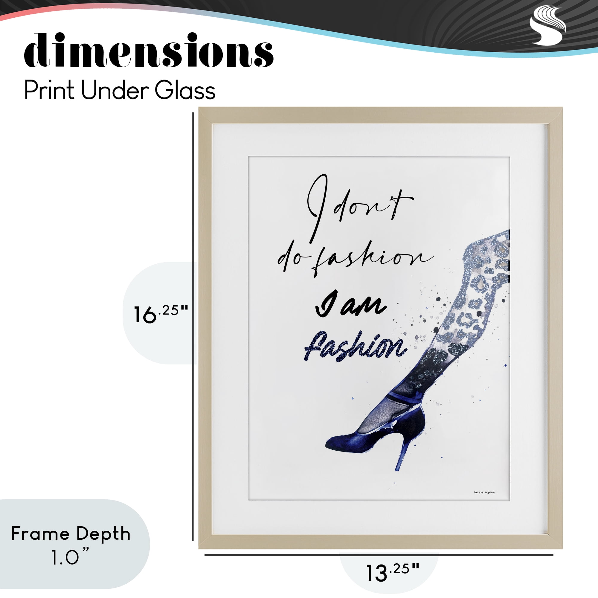 Stupell Industries Trendy I Am Fashion Birch Framed Print Under Glass, design by Svetlana Aleynikova
