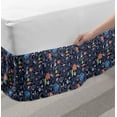 thumbnail image 2 of Floral Bed Skirt, Scandinavian Style Colorful Flowers and Leaves with Silhouettes, Elastic Bedskirt Dust Ruffle Wrap Around for Bedding Decor, 4 Sizes, Dark Indigo and Multicolor, by Ambesonne, 2 of 2