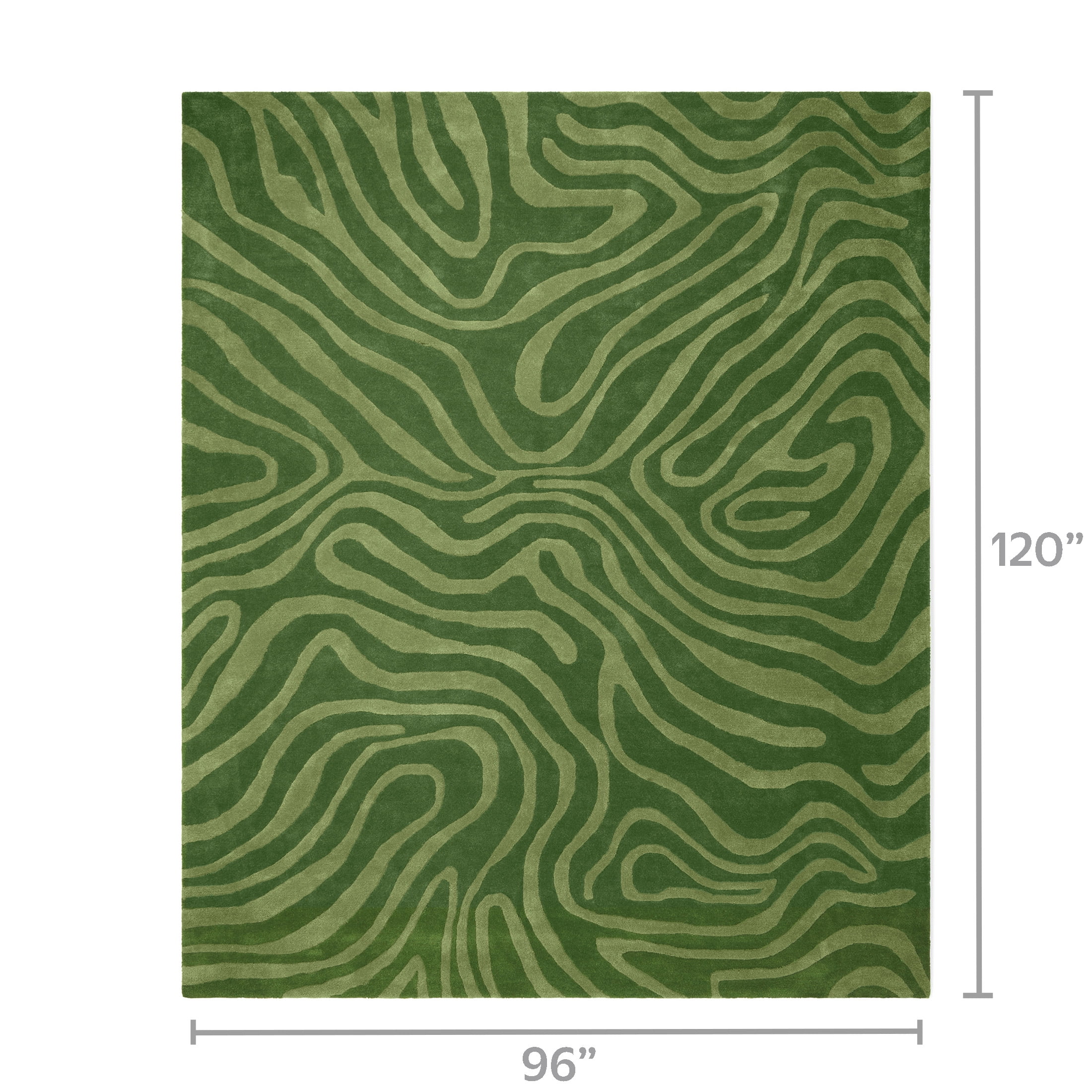 Temi Coker for Walmart Hand Tufted Area Rug, 8' x 10', Green