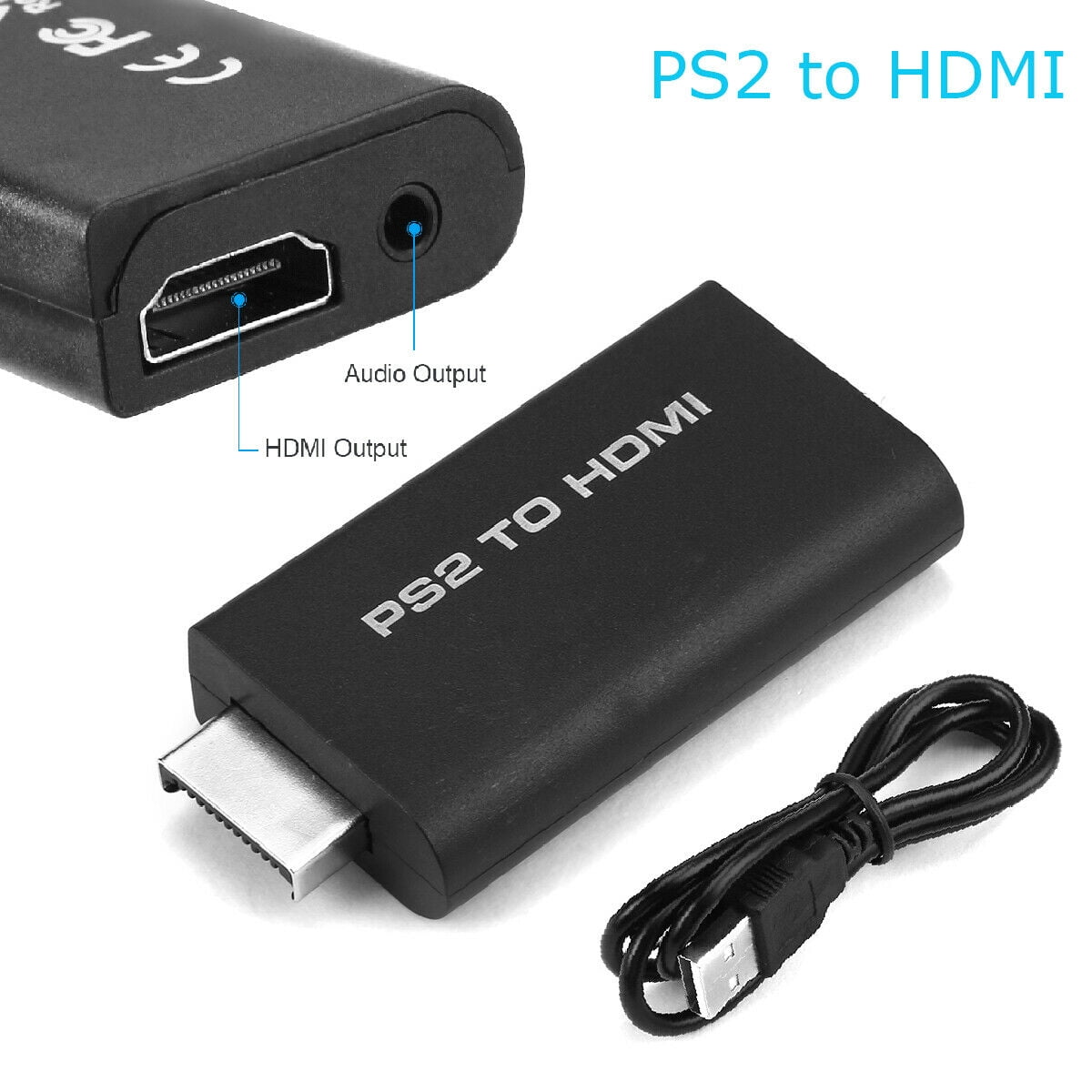 PS2 To HDMI Video Adapter PS2 Input Converter HDMI 3.5mm Audio Output für HDTV