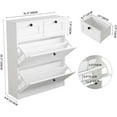 thumbnail image 2 of VOWNER Shoe Cabinet with 2 Flip Drawers & 2 Drawers, Freestanding Shoe Storage Cabinet with Adjustable Shelves, Shoe Organizer for Entryway, Hallway, Living Room (White), 2 of 7