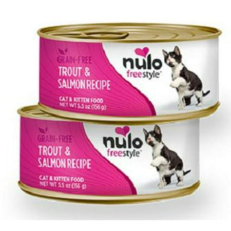 Nulo FreeStyle Grain Free Trout and Salmon Recipe Canned Cat Food 5.5oz, cse of 24