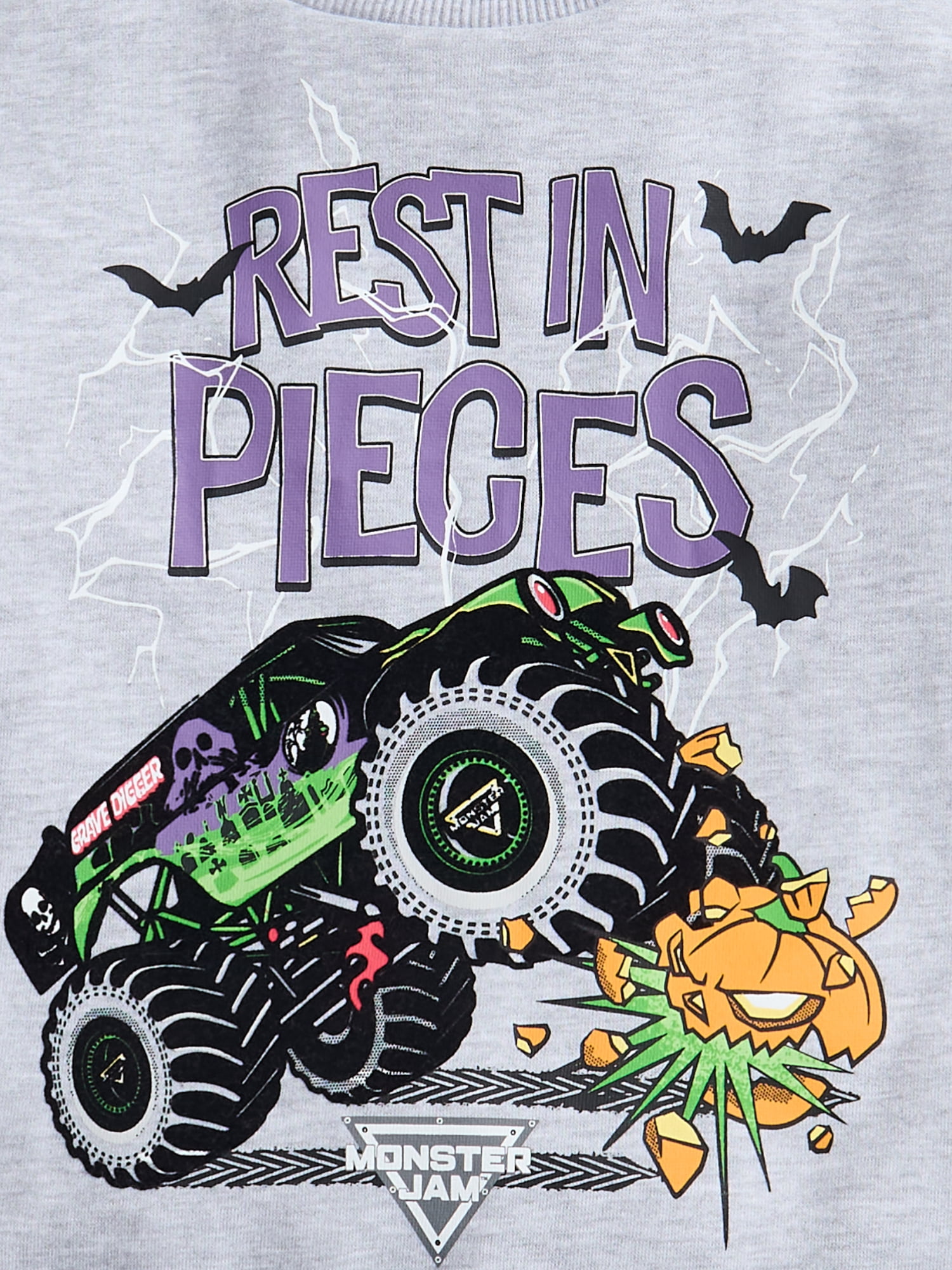 Monster Jam Boys' Halloween Graphic Sweatshirt with Long Sleeves, Sizes 4-18